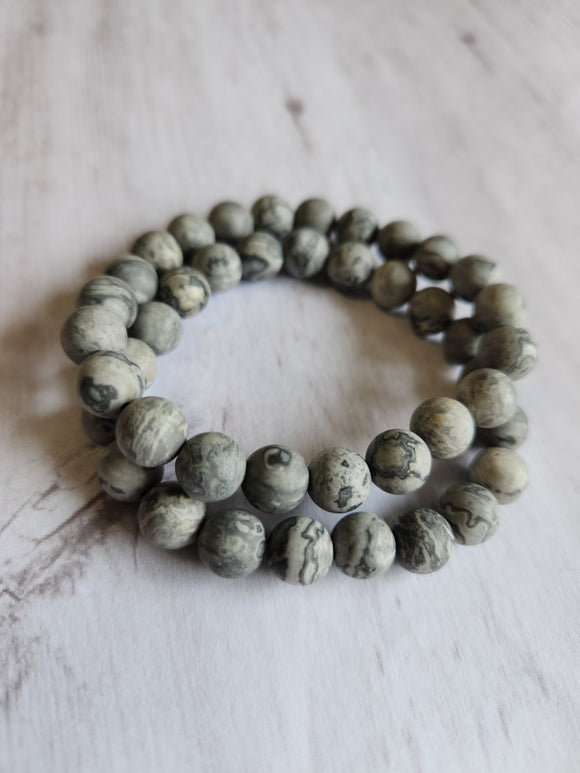 Frosted Map Jasper Bracelet