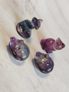 Fluorite: Mini Curled Up Cats