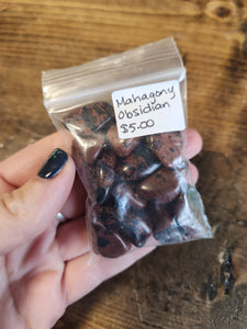 Mahogany obsidian chip bag
