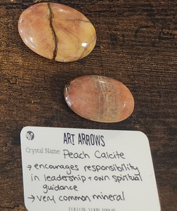 Peach Calcite Palm Stone