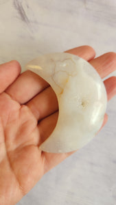 White Plume Agate Moon
