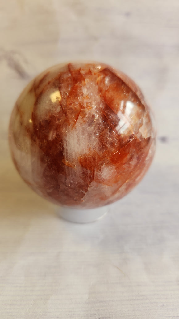 Fire quartz sphere