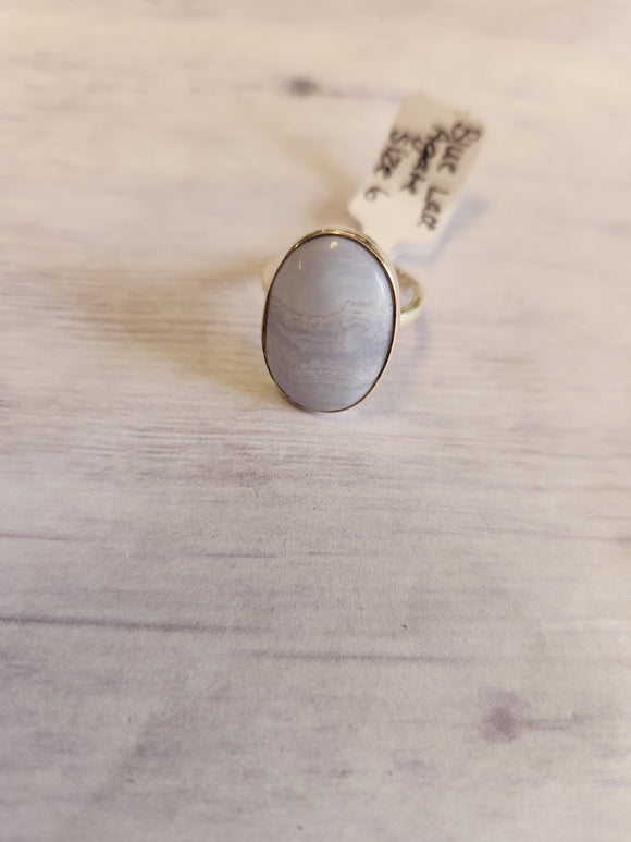 Blue Lace Agate Ring (Size 6)