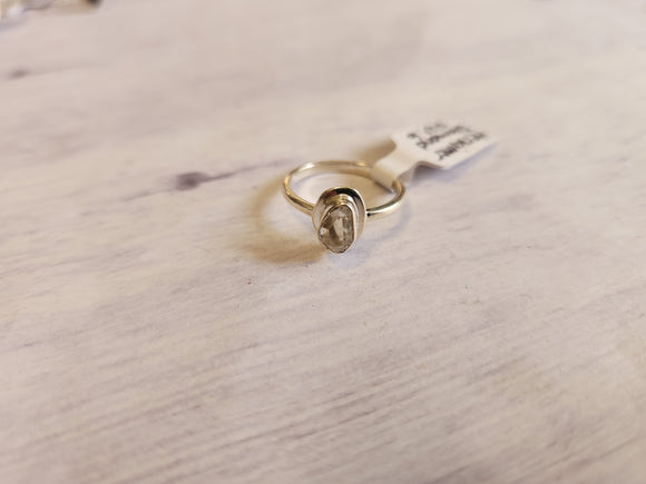 Herkimer Diamond Quartz Ring (Size 6)