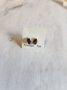 Birthstone Polished Stud Earrings