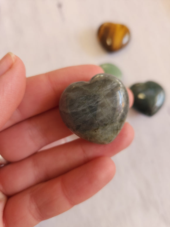 Labradorite heart