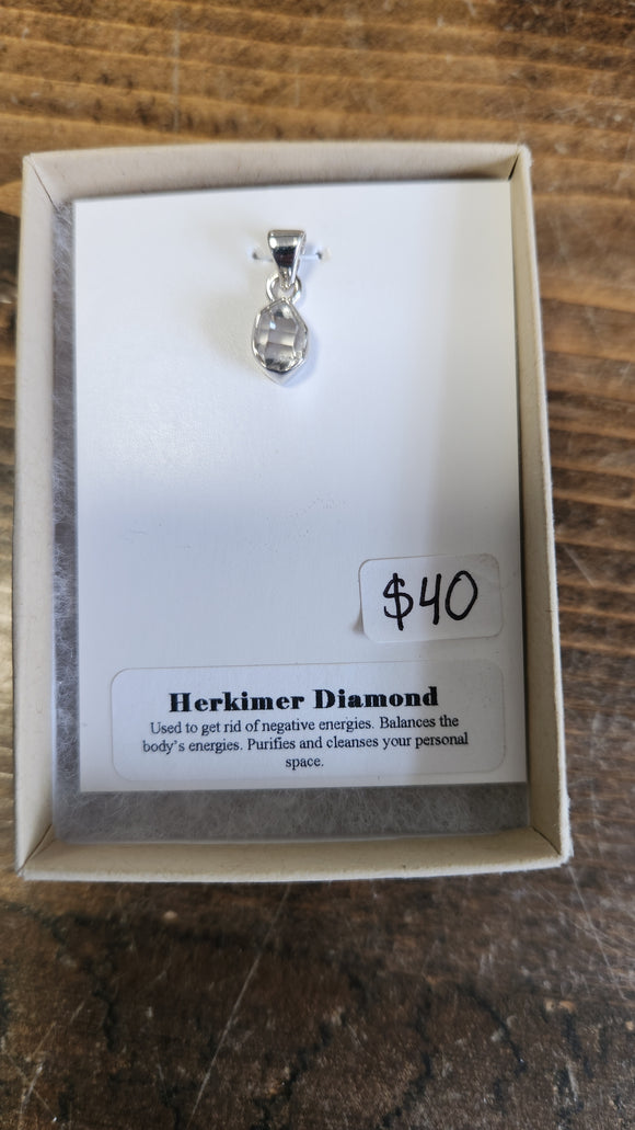 Herkimer Diamond Quartz Pendant