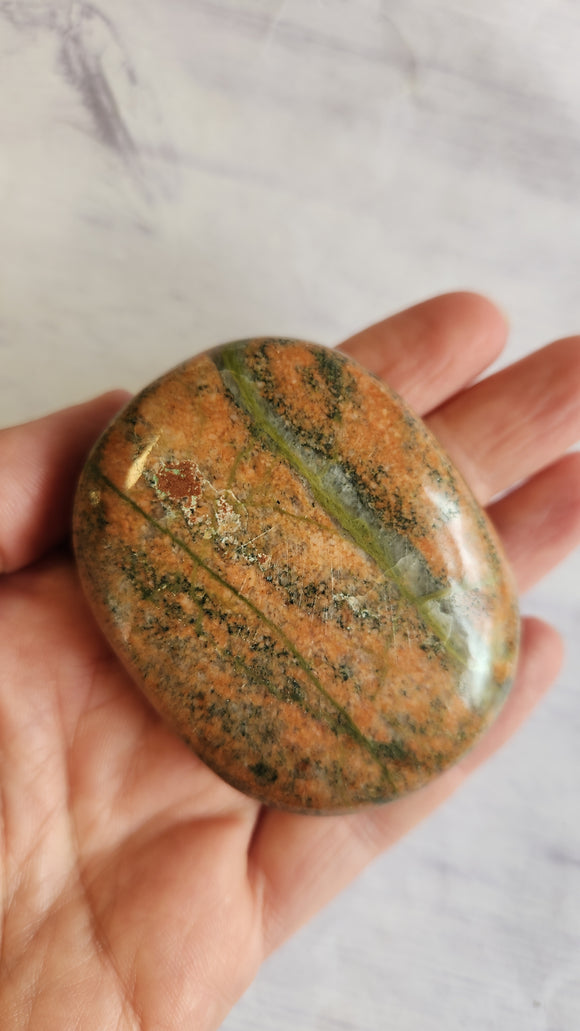 Unakite Palm Stone
