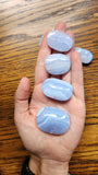 Blue Lace Agate Palm Stone