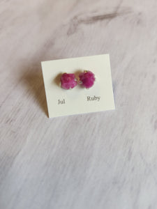 Birthstone Raw Stud Earrings
