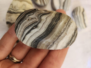 Zebra Calcite Palm Stone