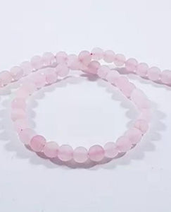 Rose Quartz Frosted Beads