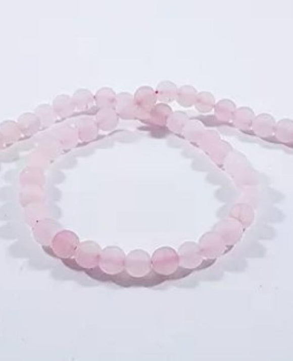 Rose Quartz Frosted Beads